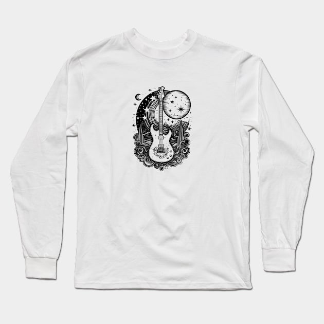 Starry Electro Guitar Long Sleeve T-Shirt by Yilsi